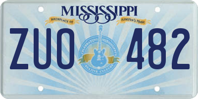 MS license plate ZUO482