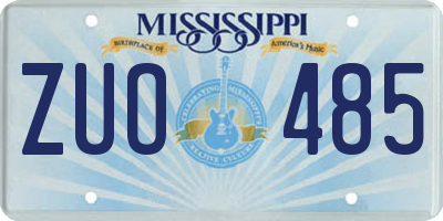 MS license plate ZUO485