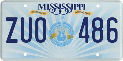 MS license plate ZUO486