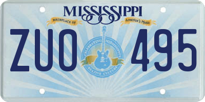 MS license plate ZUO495