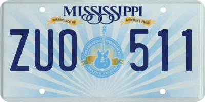 MS license plate ZUO511