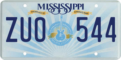 MS license plate ZUO544