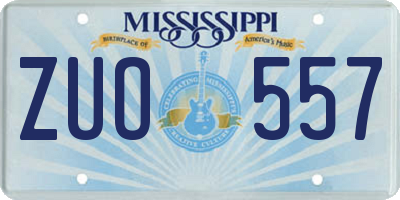 MS license plate ZUO557