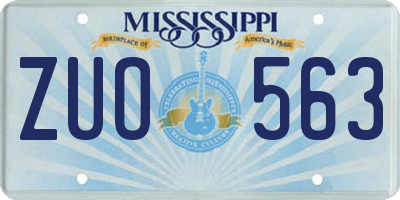 MS license plate ZUO563