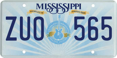 MS license plate ZUO565