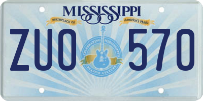 MS license plate ZUO570