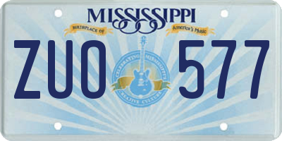 MS license plate ZUO577