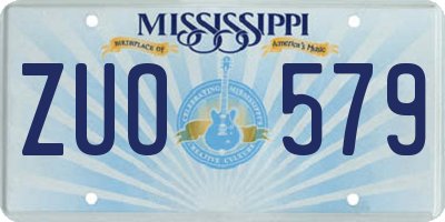 MS license plate ZUO579
