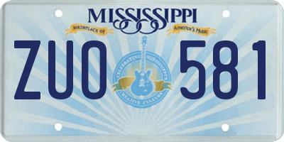 MS license plate ZUO581