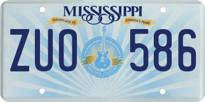 MS license plate ZUO586