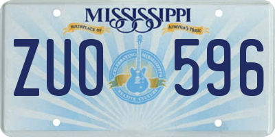 MS license plate ZUO596