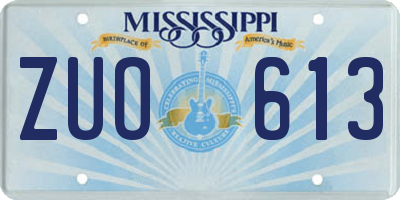MS license plate ZUO613