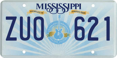 MS license plate ZUO621