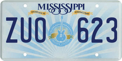 MS license plate ZUO623