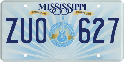 MS license plate ZUO627