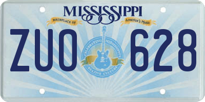 MS license plate ZUO628
