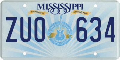 MS license plate ZUO634