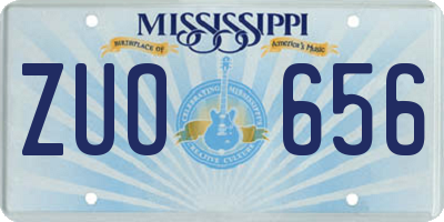 MS license plate ZUO656