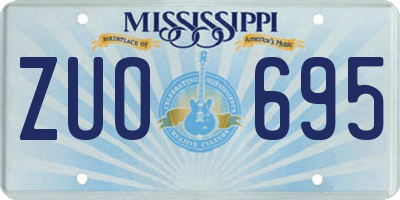 MS license plate ZUO695