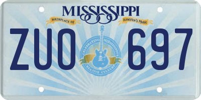 MS license plate ZUO697