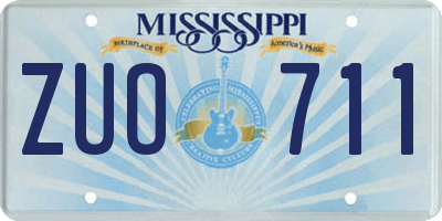 MS license plate ZUO711