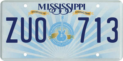 MS license plate ZUO713