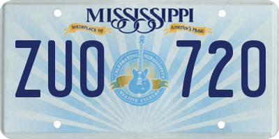 MS license plate ZUO720