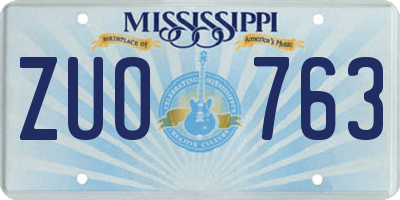 MS license plate ZUO763