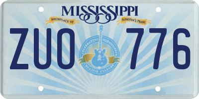 MS license plate ZUO776
