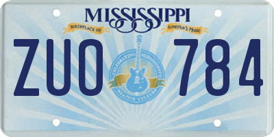 MS license plate ZUO784