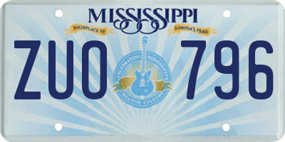 MS license plate ZUO796