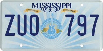 MS license plate ZUO797