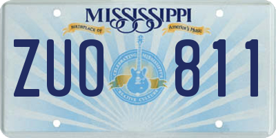 MS license plate ZUO811