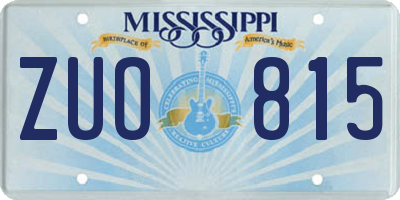 MS license plate ZUO815