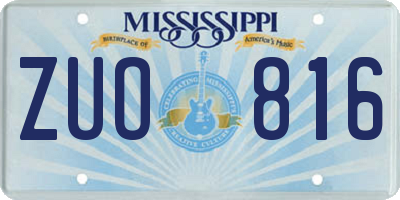 MS license plate ZUO816