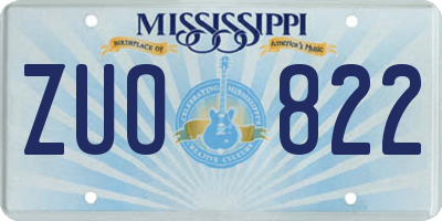MS license plate ZUO822
