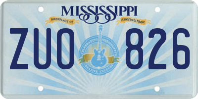MS license plate ZUO826