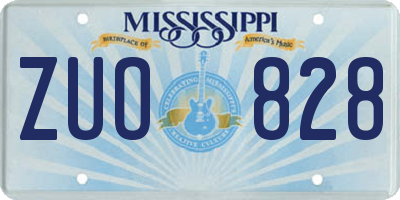 MS license plate ZUO828