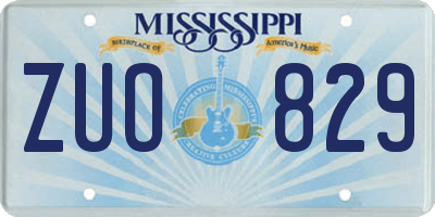 MS license plate ZUO829