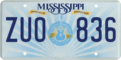 MS license plate ZUO836