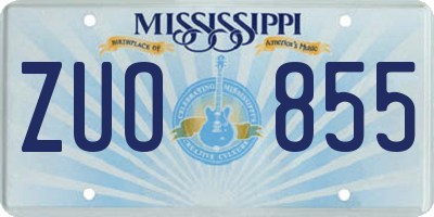 MS license plate ZUO855