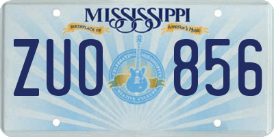 MS license plate ZUO856