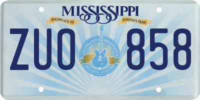 MS license plate ZUO858