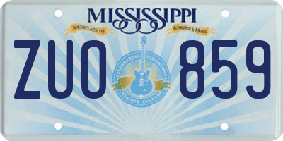 MS license plate ZUO859
