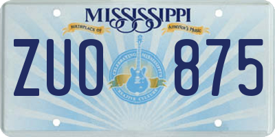 MS license plate ZUO875