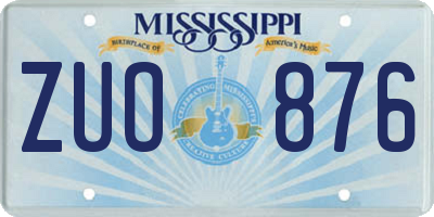 MS license plate ZUO876