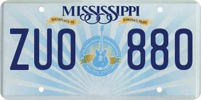 MS license plate ZUO880