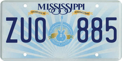 MS license plate ZUO885