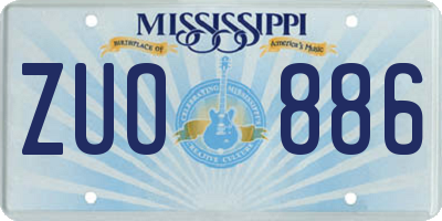 MS license plate ZUO886