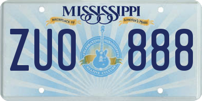 MS license plate ZUO888